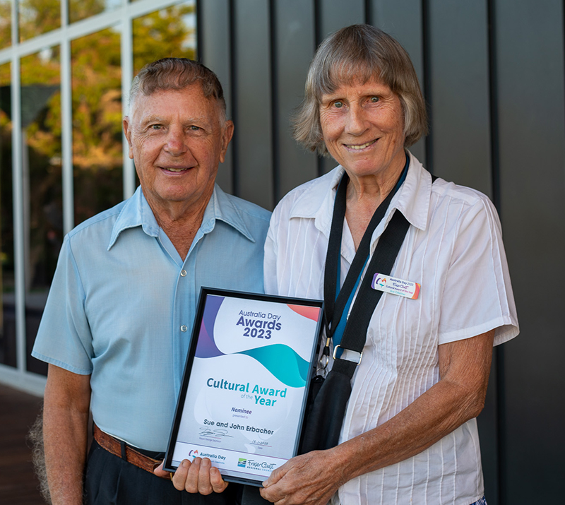 John & Sue Erbacher, Fraser Coast Australia Day Awards Cultural Persons of the Year